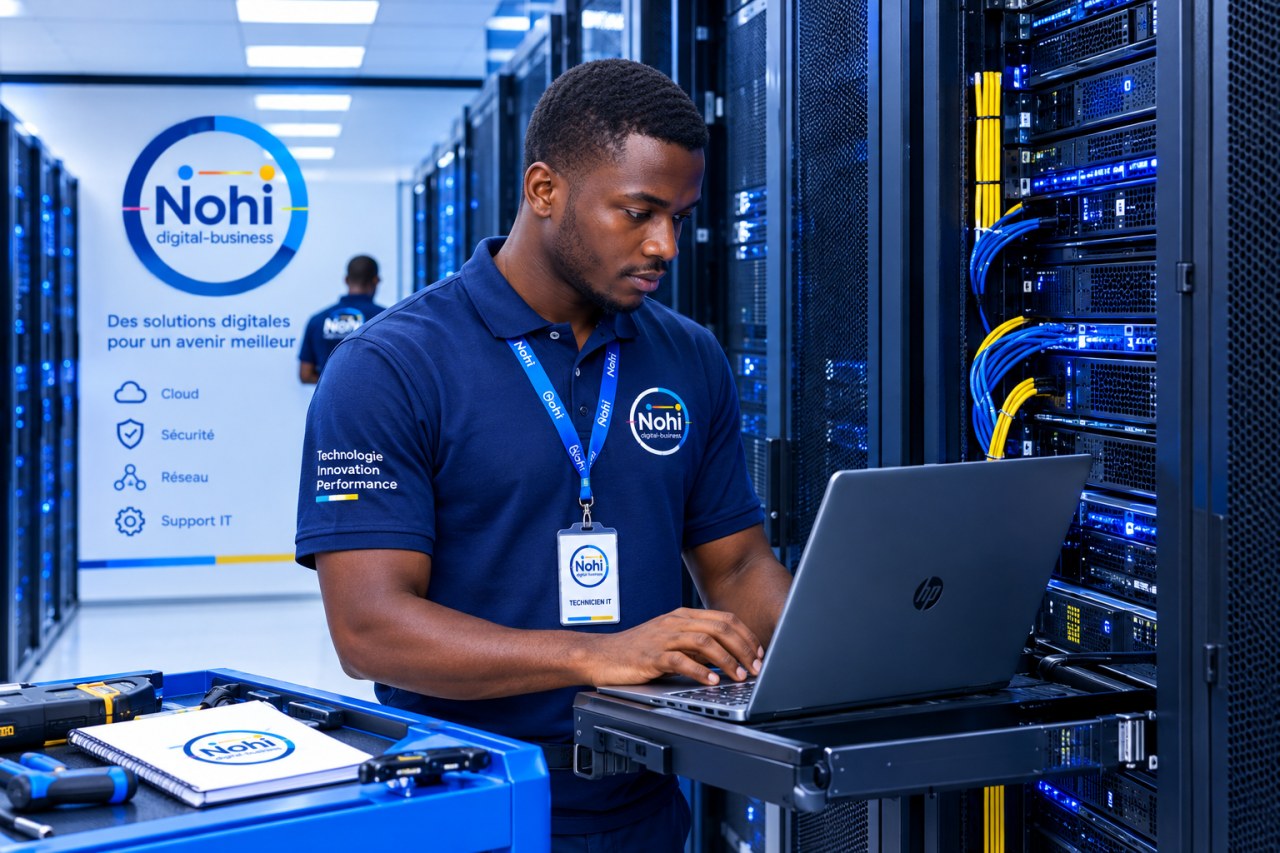 Technicien IT NOHI DIGITAL BUSINESS intervenant sur une infrastructure serveur et réseau